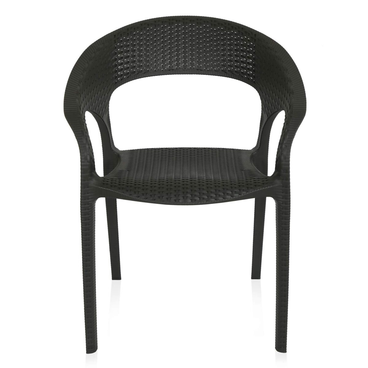 Nilkamal CLUBCHR Plastic Mid Back Chair – Black | Stackable Polypropylene Chair for Indoor & Outdoor Use