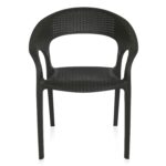 Nilkamal CLUBCHR Plastic Mid Back Chair – Black | Stackable Polypropylene Chair for Indoor & Outdoor Use