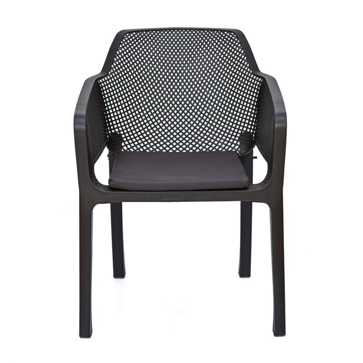 Nilkamal Captain Plastic Mid Back Chair | 100% Polypropylene Stackable Chair with Armrest | Season Rust Brown | For Home, Office, Outdoor & Garden Use