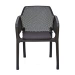 Nilkamal Captain Plastic Mid Back Chair | 100% Polypropylene Stackable Chair with Armrest | Season Rust Brown | For Home, Office, Outdoor & Garden Use