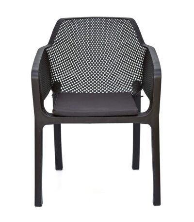 Nilkamal Captain Plastic Mid Back Chair | 100% Polypropylene Stackable Chair with Armrest | Season Rust Brown | For Home, Office, Outdoor & Garden Use