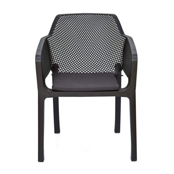 Nilkamal Captain Plastic Mid Back Chair | 100% Polypropylene Stackable Chair with Armrest | Season Rust Brown | For Home, Office, Outdoor & Garden Use