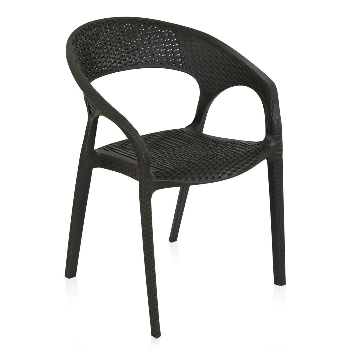 Nilkamal CLUBCHR Plastic Mid Back Chair – Black | Stackable Polypropylene Chair for Indoor & Outdoor Use