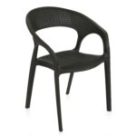 Nilkamal CLUBCHR Plastic Mid Back Chair – Black | Stackable Polypropylene Chair for Indoor & Outdoor Use