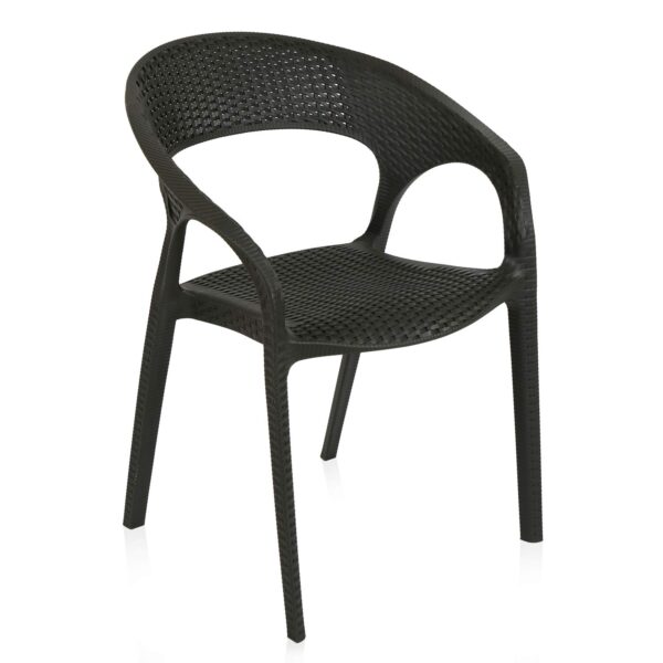 Nilkamal CLUBCHR Plastic Mid Back Chair – Black | Stackable Polypropylene Chair for Indoor & Outdoor Use