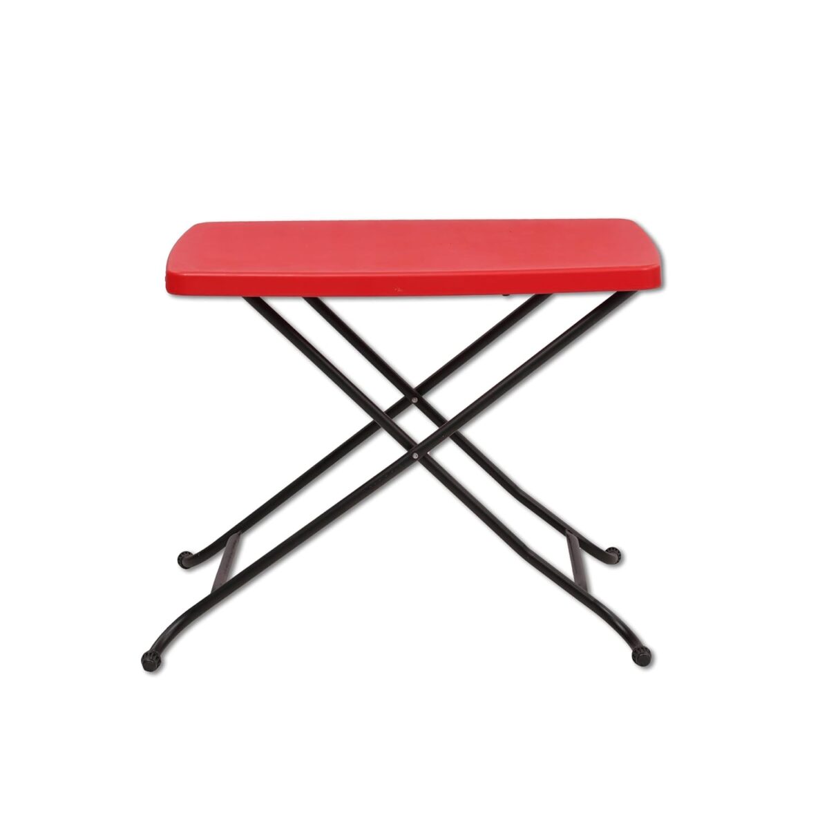 Krishtha Multi-Purpose 3 Height Adjustable Rectangle Plastic Table – Portable & Versatile for Study, Office, Work from Home, Laptop & Indoor/Outdoor Use (Red)