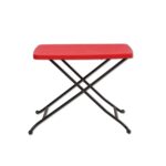 Krishtha Multi-Purpose 3 Height Adjustable Rectangle Plastic Table – Portable & Versatile for Study, Office, Work from Home, Laptop & Indoor/Outdoor Use (Red)