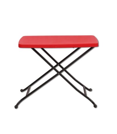 Krishtha Multi-Purpose 3 Height Adjustable Rectangle Plastic Table – Portable & Versatile for Study, Office, Work from Home, Laptop & Indoor/Outdoor Use (Red)