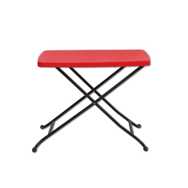 Krishtha Multi-Purpose 3 Height Adjustable Rectangle Plastic Table – Portable & Versatile for Study, Office, Work from Home, Laptop & Indoor/Outdoor Use (Red)
