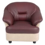 Nilkamal Bright 1 Seater Sofa – Maroon/Beige | Compact, Cushioned & Stylish Sofa for Living Room
