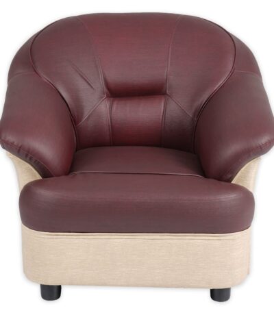 Nilkamal Bright 1 Seater Sofa – Maroon/Beige | Compact, Cushioned & Stylish Sofa for Living Room