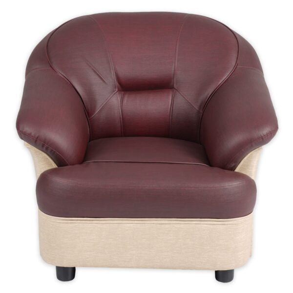 Nilkamal Bright 1 Seater Sofa – Maroon/Beige | Compact, Cushioned & Stylish Sofa for Living Room
