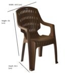 Nilkamal Mid Back Plastic Chair – Dark Beige | Lightweight, Stackable Chair for Home, Office, Garden, Balcony & Outdoor Use