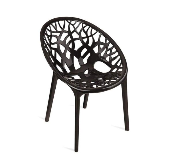 Nilkamal CRYSTALPP Plastic Mid Back Chair with Arm – Black | 100% Polypropylene | Stackable Chair for Home, Office & Outdoor Use