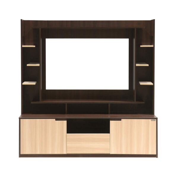 Nilkamal Cyndy Wall-Mounted TV Unit – Engineered Wood in Wenge & Oak Finish, Stylish Living Room Storage Solution