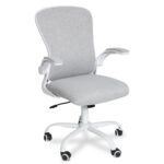 KRISHTHA Soontrans Ergonomic Office Chair – Adjustable Height, Reclining Backrest, Lumbar Cushion, 3D Folding Armrests & Breathable Mesh (Grey)