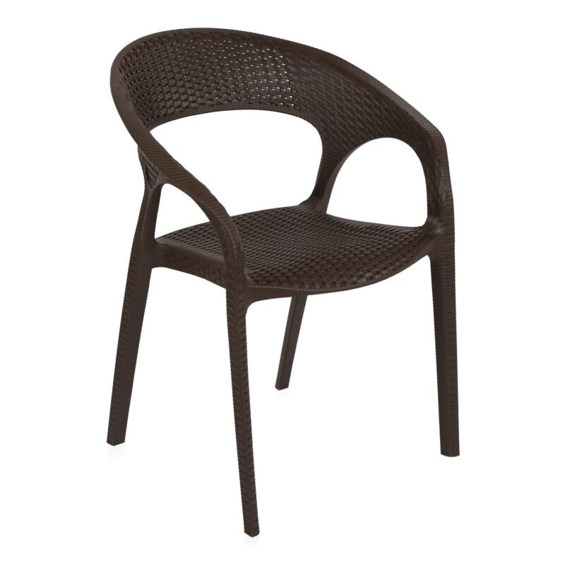 Nilkamal CLUBCHR Plastic Mid Back Chair with Armrest | Stackable & Dust-Free | Ideal for Home, Office, Garden & Outdoor Use