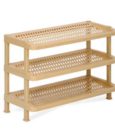 Nilkamal 3-Tier Multipurpose Plastic Storage Organizer – Marble Beige | Space-Saving Shelf for Home, Office, Kitchen, Bathroom & Shoe Rack Use | Durable & Easy to Assemble