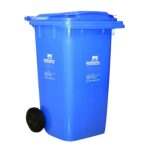 Nilkamal Plastic 120 Litre Wheel Garbage Dustbin – Blue Body & Blue Lid | Large Outdoor Waste Bin with Wheels & Lid
