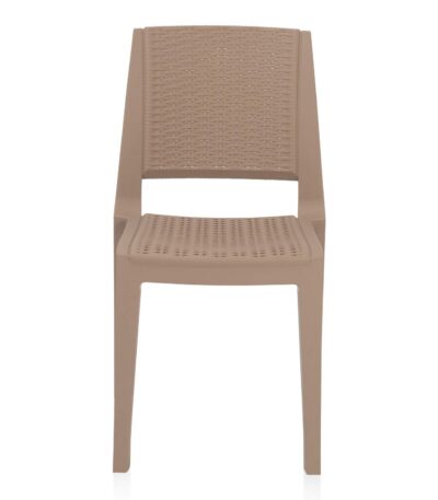 Nilkamal Mid Back Chair | Polypropylene Stackable Chair for Living Room, Bedroom, Kitchen, Office, Outdoor – Dark Beige