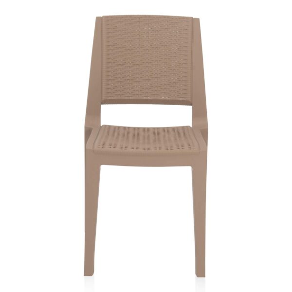Nilkamal Mid Back Chair | Polypropylene Stackable Chair for Living Room, Bedroom, Kitchen, Office, Outdoor – Dark Beige