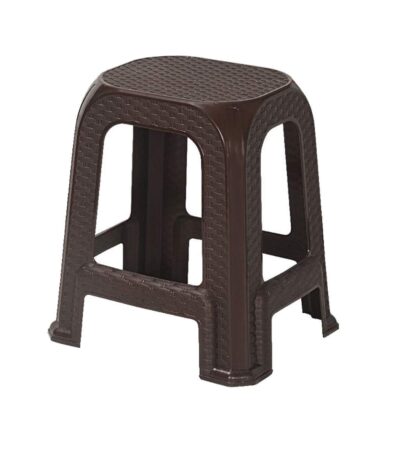Nilkamal Size 26 Strong & Sturdy Plastic Stool – Brown | Walnut Finish | Multipurpose Classic Stool with Anti-Skid Base for Home, Kitchen, Bathroom, and Office Use