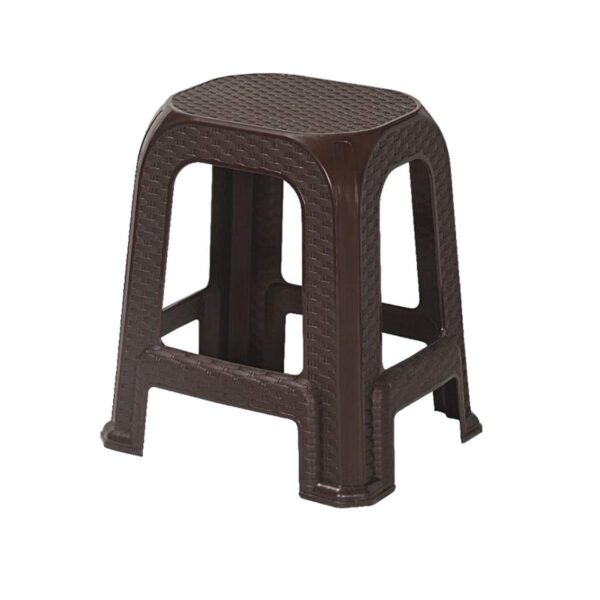 Nilkamal Size 26 Strong & Sturdy Plastic Stool – Brown | Walnut Finish | Multipurpose Classic Stool with Anti-Skid Base for Home, Kitchen, Bathroom, and Office Use