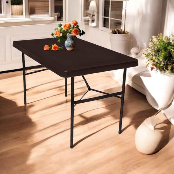 Krishtha Carnival 4 x 2.4 Feet Foldable & Portable Table | Computer Desk, Laptop Desk & 2-Seater Dining Table for Home, Office & Outdoor Use