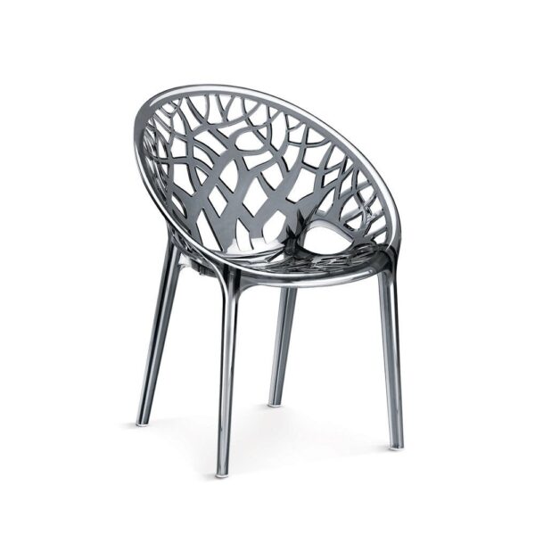 Nilkamal CRYSTALPC Mid Back Chair with Arm – Grey | 100% Polypropylene | Stackable Plastic Chair for Indoor & Outdoor Use