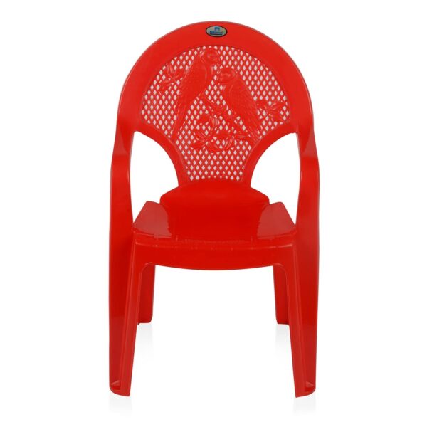 Nilkamal Plastic Toy Chair – Red | Comfortable & Modern Stackable Chair with Arm & Backrest | For Kids’ Study, Dining, Bedroom, Living Room & Outdoor | 100% Polypropylene
