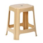Nilkamal Strong & Durable Plastic Seating Stool – Marble Beige | High Load Capacity | Multipurpose Stool for Home, Bathroom, Kitchen, Living Room, Office, and Garden