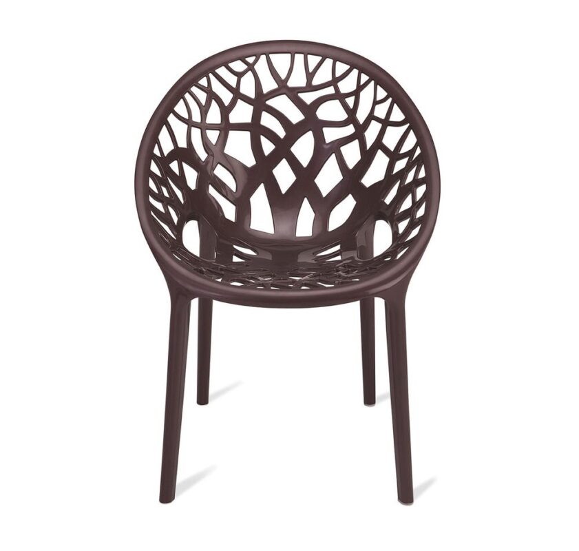 Nilkamal Plastic Chair for Living Room – Brown | Comfortable & Durable | Stackable Mid-Back Chair for Home, Office & Outdoor Use