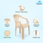 Nilkamal Mid Back Chair with Arm | Stackable Plastic Chair for Living Room, Bedroom, Kitchen, Office & Outdoor | 100% Polypropylene | Ergonomic & Durable