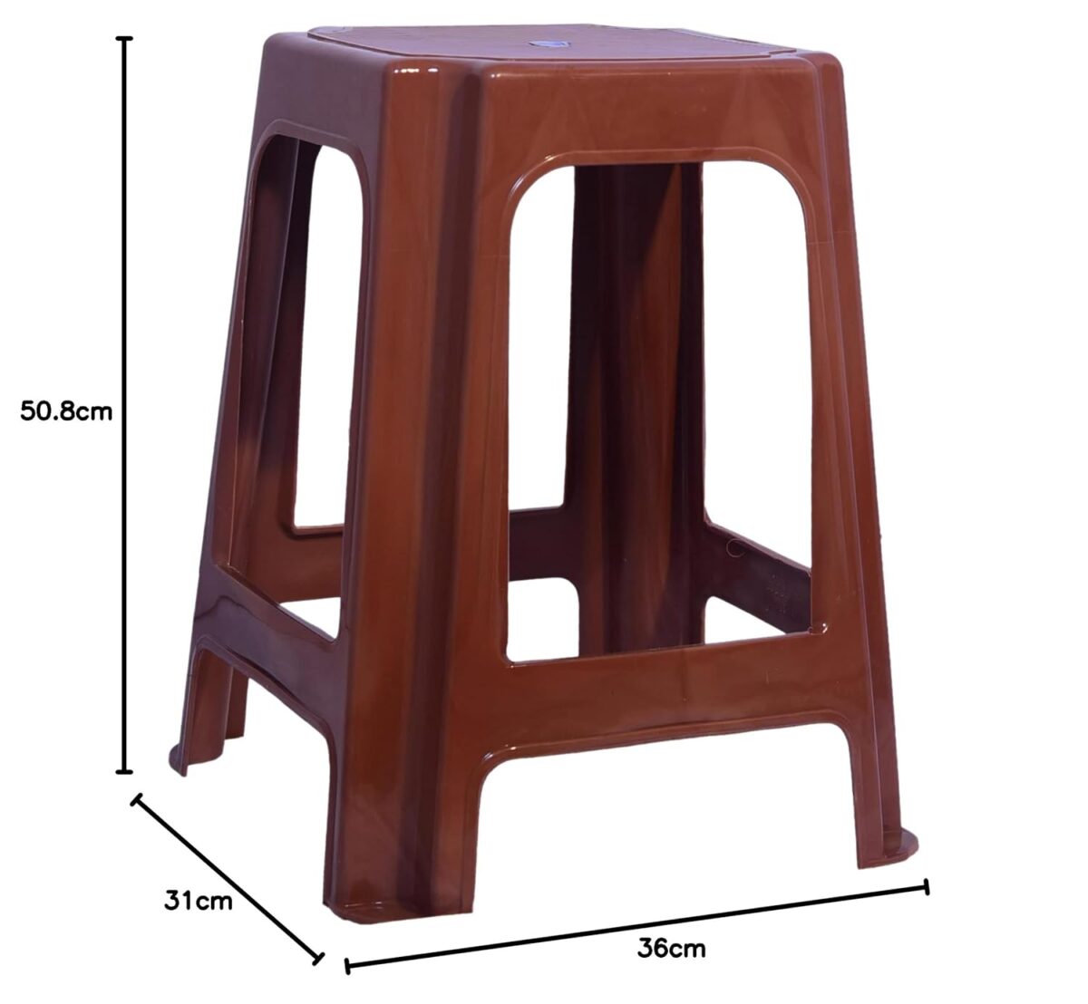 Nilkamal STL06 Strong & Durable Plastic Seating Stool – Pear Wood Finish | High Load Capacity | Contemporary Stool for Home, Kitchen, Bathroom, Office & Garden Use