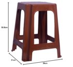 Nilkamal STL06 Strong & Durable Plastic Seating Stool – Pear Wood Finish | High Load Capacity | Contemporary Stool for Home, Kitchen, Bathroom, Office & Garden Use