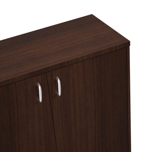 KRISHTHA Conga Engineered Wood Shoe Rack (Dark Elm Finish) | Modern Shoe Organizer Cabinet with Doors for Home & Office Use | Compact Storage Shelf