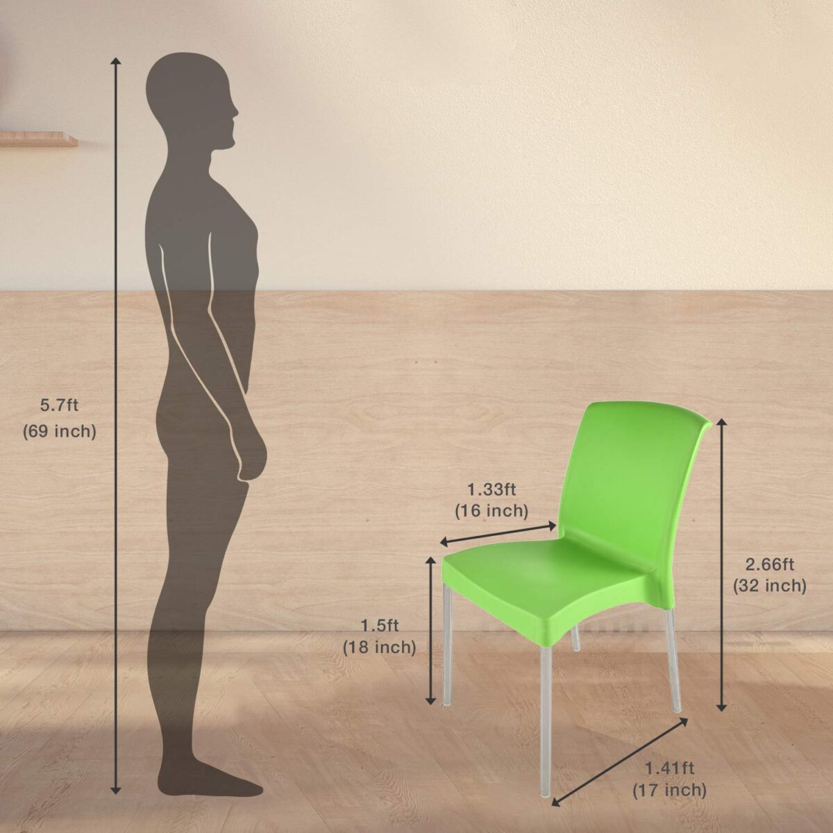 KRISHTHA Hybrid Plastic Chair – Sturdy, Stylish & Comfortable Seating for Home, Office, Cafeteria & Outdoor Use