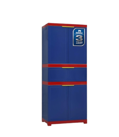 Nilkamal Freedom FMDR1CE Compact Plastic Storage Cabinet with 1 Drawer | Multi-Functional Organizer | New Pepsi Blue, Bright Red & Yellow