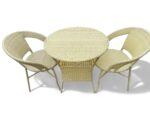 KRISHTHA Korex World Wicker 4-Seater Patio Furniture Set with Round Coffee Table – Outdoor Garden, Balcony, Terrace, Restaurant Use – Beige