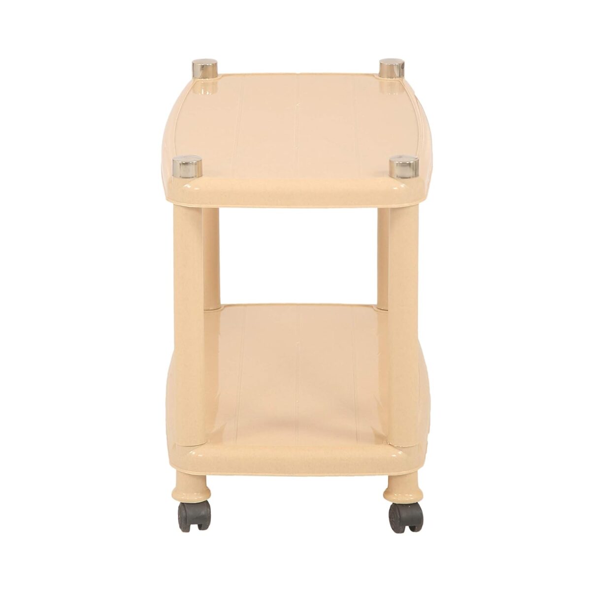 Nilkamal Delta Center Trolley Table – Marble Beige | Multi-Utility Table with Elegant Finish