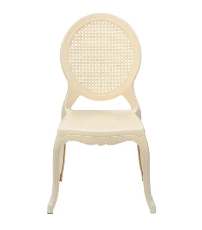 KRISHTHA Grace Plastic Chair – Elegant Pearl White Finish, Lightweight & Durable, Comfortable Back Support – Ideal for Home, Office, Garden, or Cafeteria Use