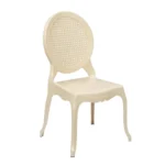 KRISHTHA Grace Plastic Chair – Elegant Pearl White Finish, Lightweight & Durable, Comfortable Back Support – Ideal for Home, Office, Garden, or Cafeteria Use