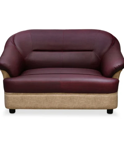 Nilkamal Bright 2 Seater Sofa – Compact Fabric Sofa in Maroon & Beige for Living Room
