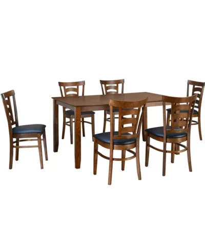 Nilkamal Carter 6 Seater Dining Set – Solid Wood Dining Table with 6 Chairs (Antique Oak Finish)