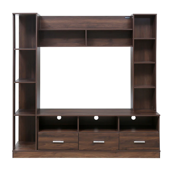 Nilkamal Florito Wall Unit – Engineered Wood Storage & Display Unit in Walnut & Hiland Pine Finish