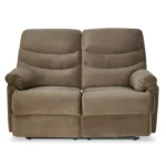 Nilkamal 2 Seater Manual Recliner Sofa – Velvet Upholstery, Padded Armrests & Dual Reclining Seats (Brown)