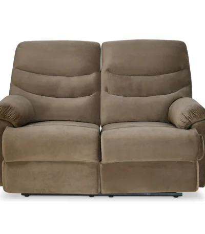 Nilkamal 2 Seater Manual Recliner Sofa – Velvet Upholstery, Padded Armrests & Dual Reclining Seats (Brown)