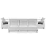 Nilkamal Goa 3+1+1 Seater Plastic Sofa Set with Cushions – Milky White & Grey | Durable & Elegant Living Room Furniture