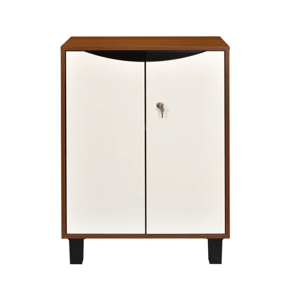Nilkamal Flow Shoe Cabinet – Elegant Walnut & White Finish, Compact Shoe Storage Unit