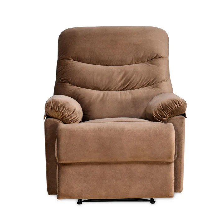 Nilkamal 1 Seater Manual Recliner Sofa – Premium Brown Upholstery, Padded Armrests & Comfortable Reclining Chair for Living Room